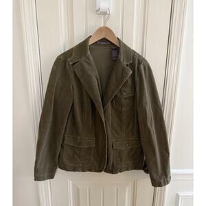 Vintage Liz Claiborne Olive Green Corduroy Blazer Jacket Size